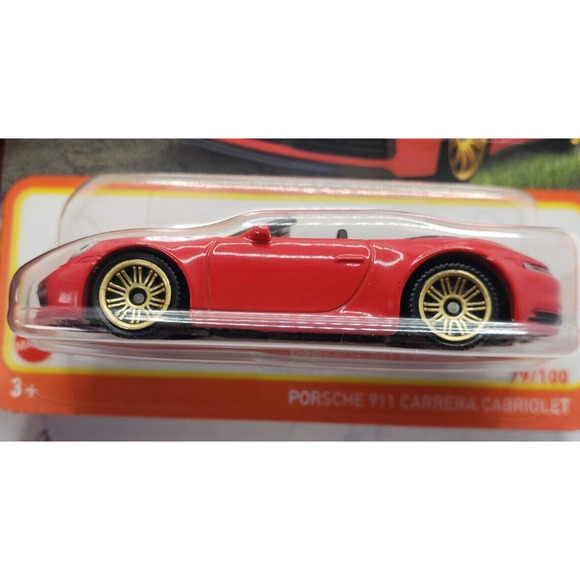 Matchbox Porsche 911 Carrera Cabriolet Red W/ Bronze 10 Spoke Wheels SHORT CARD - Picture 4 of 8